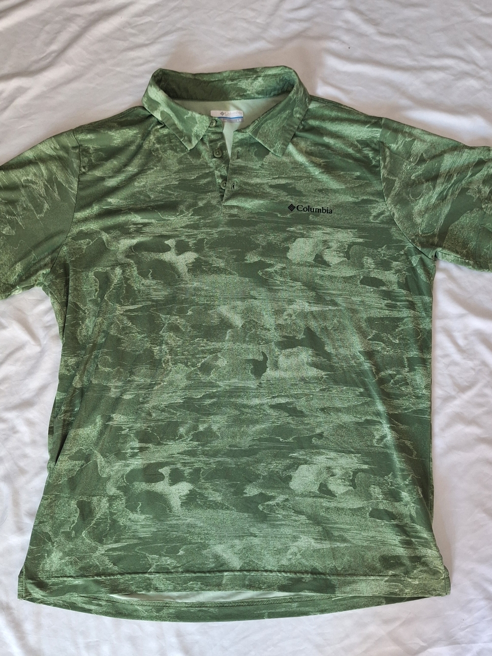 Columbia Men's Size L Short Sleeve Omni-Wick Polo Shirt Canteen Beachwood
